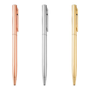 Bolígrafo de Metal Dorado Rosa, Bolígrafo de Hotel de Alta Calidad, Bolígrafo de Metal Negro Mate con Logotipo Personalizado - Product Image 2