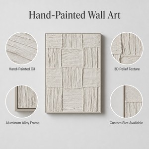 Peintures et décorations murales originales, huile sur toile, Dream Weaver Wabi-Sabi, relief 3D, grand cadre en alliage d'aluminium, pour hôtel, salon - Product Image 3