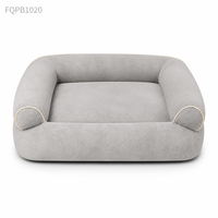 Canapé-lit de luxe pour animaux de compagnie, velours doux pour la peau, rembourrage en coton PP haute densité, base Oxford imperméable, 8 tailles, 5 couleurs, OEM en gros