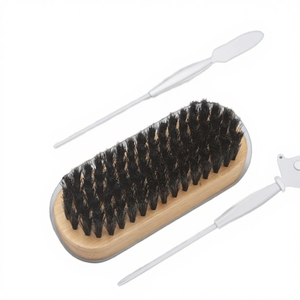 Wholesale 100% <b>Wooden</b> Boars Bristle <b>Hair</b> Beard <b>Brush</b> with Bamboo Handle Premium Combs for Beard & Mustache Care - Product Image 4