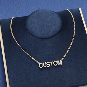 OEM luxe personnalisé titane acier mode nom personnalisé collier diamants nom bijoux colliers - Product Image 2