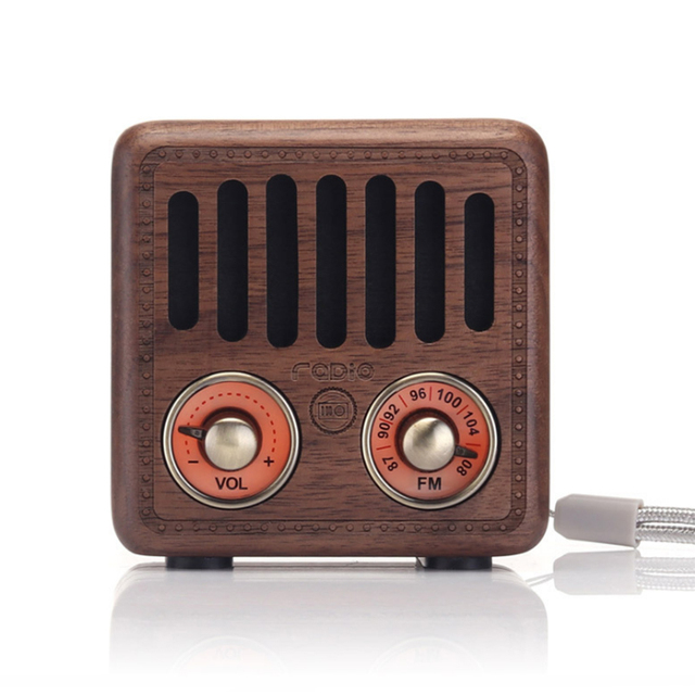 Retro Bluetooth Speaker Radio Christmas Gift Wooden Crafts Gift Vintage Radio Retro Bluetooth Speaker