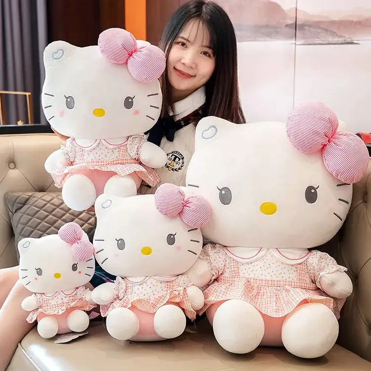 Hot Sale Hello Kt Stuffed Toy Cat Dolls Anime Figure Doll Animal Toys Kawaii Globos Hello Kt Plush For Kids