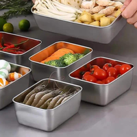 Boîte de conservation alimentaire de luxe en acier inoxydable 304 avec couvercle en plastique sans BPA et compartiments pour la préservation de la fraîcheur, portable