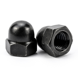 Tuercas hexagonales abombadas de acero al carbono negro / acero inoxidable 304 / 201, zincadas negras, antideslizantes y anticorrosivas, M3-M20, métricas DIN1587 - Product Image 1