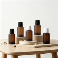 Flacon en verre transparent marron de 10 ml avec bouchon à vis pour huiles essentielles, sérums, parfums, soins de la peau, diffuseur à bâtonnets – Prêt à l'emploi