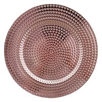 Assiettes de Présentation Rondes Or 13 Pouces en Plastique Luxe pour Mariage, Fête, Traiteur et Décoration de Table