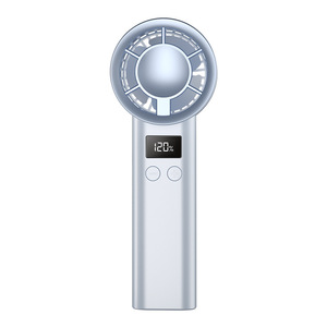 Mini ventilador portátil de mano con pantalla digital, diseño sin aspas recargable por USB para uso en exteriores e interiores, escritorio de estudiantes y hogar - Product Image 1
