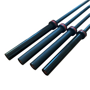 Vente flash Barre d'haltères droite <span class=keywords><strong>Olympique</strong></span> en acier peint noir <span class=keywords><strong>20</strong></span> <span class=keywords><strong>kg</strong></span> Finition chromée - Product Image 1