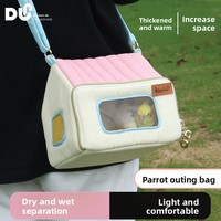 Sac de transport extérieur pour perroquets et calopsites avec fermeture éclair, cage portable et chaude pour l'automne/hiver, séparation sec-humide