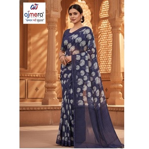 Saris en coton pour femmes, luxe premium, confort élégant, style classique, protection solaire, séchage rapide, pour le bureau, les fêtes, les occasions festives - Product Image 1
