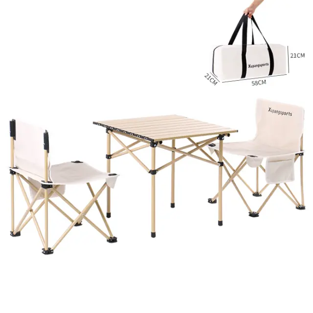 Hochwertiges Aluminium Outdoor Camping Klapptisch und Stühle Set, Picknick tisch und Stuhl
