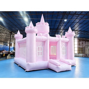 Castillo Inflable Rosa Pastel para Niños, de Grado Comercial, para Fiestas, Bodas y Alquiler Comercial - Product Image 1