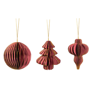 Christmas Honeycomb <b>Ball</b> Paper Lantern Origami Pendant Wine Red Hanging Decor for Christmas Wedding Home Party Decoration - Product Image 6