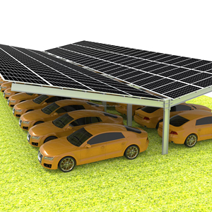 Système d'abri de voiture BIPIV étanche à cadre en bois à quatre pôles abri de voiture pour garage - Product Image 1