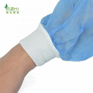 Robe de chirurgien médical <span class=keywords><strong>non</strong></span> tissé bleu vêtements de protection jetables SMS robes manchette tricotée médecin qui - Product Image 6