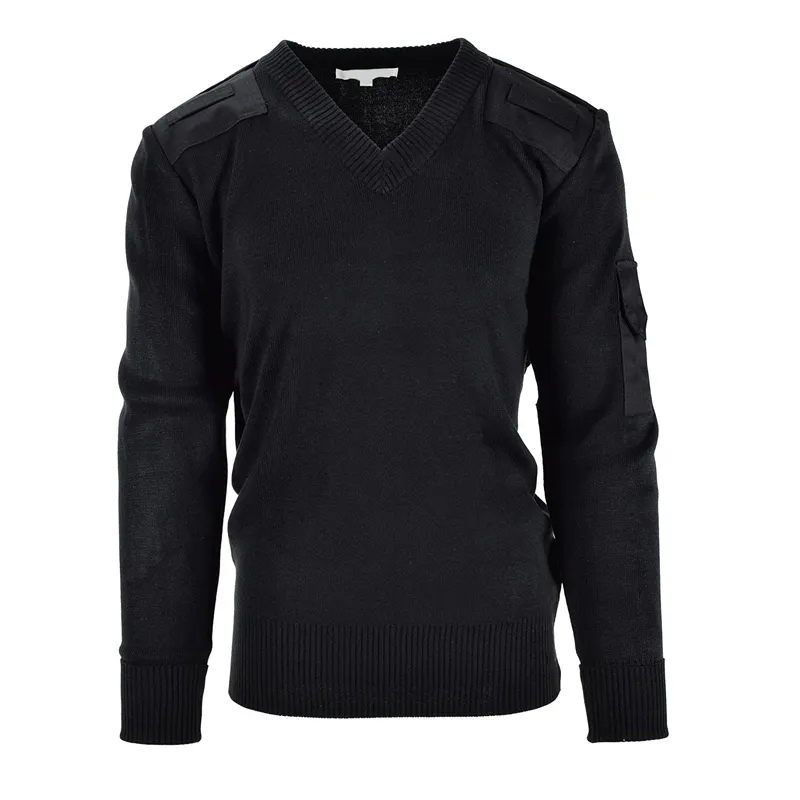 Custom Original British Sweater Black V-Neck Long Sleeve Men Pullover Knit Sweater Mens Costume