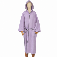 Peignoir absorbant en tissu éponge pour hôtel et spa, avec capuche, pour chambre d'hôtes, adultes, léger, pour massage, vêtement de détente, direct usine, ceinturé