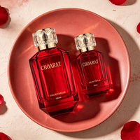 Fabrik-Großhandel Maßgefertigte 50ml 100ml Luxuriöse Rubinrote Achteckige Transparente Parfümflasche 30ml Leere Duftflaschen mit Verschluss