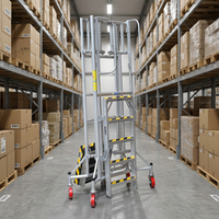 Andamio Móvil Completo Fine SL011 de 6m y 12m, Torre de Andamio con Escalera de Aleación de Aluminio, con Ruedas, Garantía de 3 Años, para Uso en Construcción