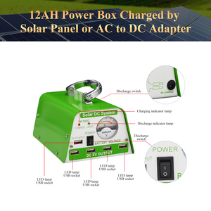Kit de Iluminación Solar Verde Multifuncional Plegable de 30 W y 11 V / Sistema de Iluminación con Bombilla Solar / para el Hogar / Interiores / Camping YH1003 30 - Product Image 4