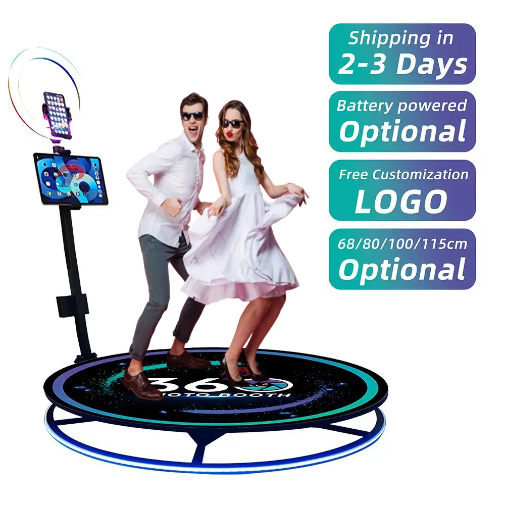 Roterende Slow Motion Video 360 Graden Selfie Photobooth 360 Fotocabine Draagbaar Met Rgb Ringlamp