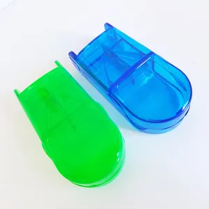 plastic pill cutter splitter storage compartment box medicine capsule holder