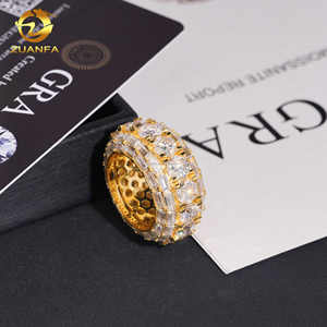 Новое поступление, уникальный дизайн, модные ювелирные изделия, багет в стиле хип-хоп, Муассанит, бриллиантовое 925, кольцо из стерлингового серебра с вечностью - Product Image 5