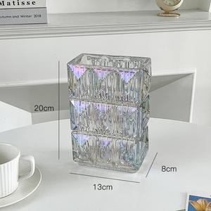 French High-end Nordic Style Glass Vase Simple and Creative Flower Arrangement in Living Room Transparent Decorative Vase - Product Image 3