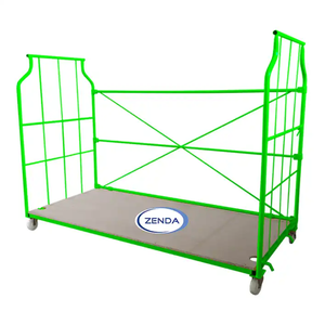 Chariot de stockage à roulettes <span class=keywords><strong>ZENDA</strong></span>, boîte de rangement à quatre roues, pliable sur 4 côtés, chariot logistique pour entrepôt - Product Image 4