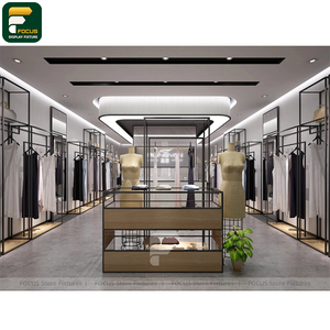 ชั้นวางโชว์เสื้อผ้าแบบโมเดิร์นสำหรับร้านค้า ตู้แฟชั่น ชั้นวางติดผนัง เคาน์เตอร์ต้อนรับ - Product Image 2