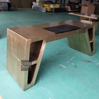 Meubles de bureau d'aviation, table en Aluminium faite à la main, de luxe, en métal, décor d'avion, article de maison