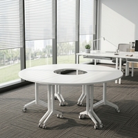 Table de formation modulaire pliable en métal moderne avec roulettes, table d'étude multi-usages à assembler pour bureaux, écoles et salles de réunion