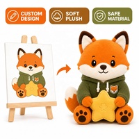 Peluche Renard Mignon Personnalisé, Jouet en Peluche Douce à Poils Courts avec Oreiller Étoile, Cadeau d'Anniversaire pour Enfants, Service OEM ODM Usine