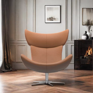 北欧面料或聚氨酯成品设计师客厅休息室伊莫拉躺椅单沙发玻璃纤维休闲椅和搁脚凳 - Product Image 2