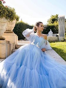 Nuovo <span class=keywords><strong>Abito</strong></span> da Sera <span class=keywords><strong>Lungo</strong></span> Monospalla <span class=keywords><strong>in</strong></span> <span class=keywords><strong>Tulle</strong></span> con Paillettes per Servizio Fotografico, Ideale per Donne <span class=keywords><strong>in</strong></span> Gravidanza, Elegante per Matrimoni - Product Image 3