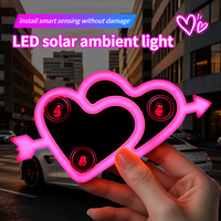Nouvelle lumière d'ambiance pour fenêtre de voiture à LED RGB, design flèche cœur, alimentation USB, télécommande, éclairage décoratif intérieur