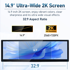 หน้าจอสัมผัสขนาดใหญ่ 14.9 นิ้ว ความละเอียด 2K 2560x720P เครื่องเล่นสเตอริโอติดรถยนต์พร้อมระบบนำทาง GPS และ DSP รับประกัน 1 ปี สำหรับรถยนต์ Mercedes Benz GLE GLS ปี 2015-2019 - Product Image 4