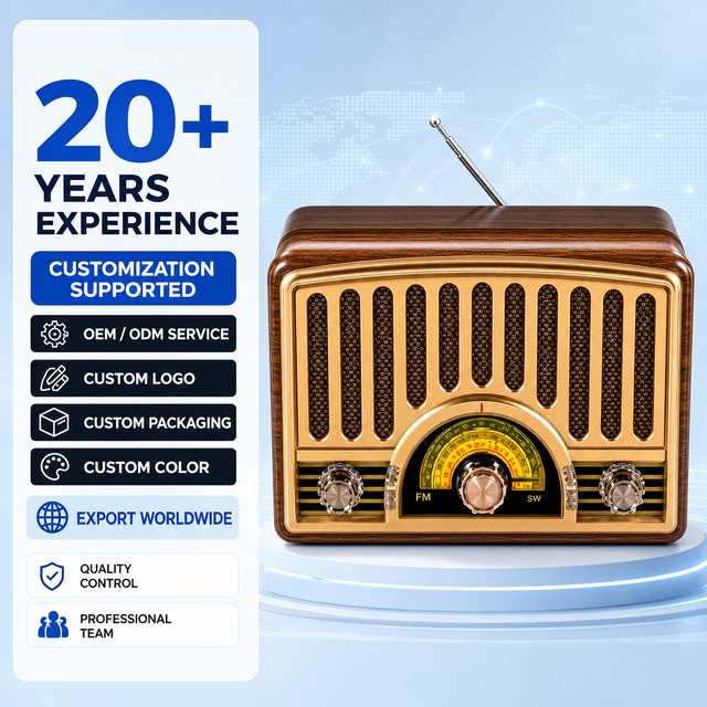 RAISENG R-1928BTL Factory OEM Vintage Radio AM FM High Power Portable Radio Large Speaker Rechargeable Radio