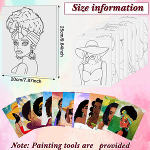 Set di Tele in Cotone Pre-Dipingute Personalizzate Panwenbo 8x10'' <span class=keywords><strong>per</strong></span> Adulti, Tele Stirate Pre-Dipingute <span class=keywords><strong>per</strong></span> <span class=keywords><strong>Dipingere</strong></span> - Product Image 3