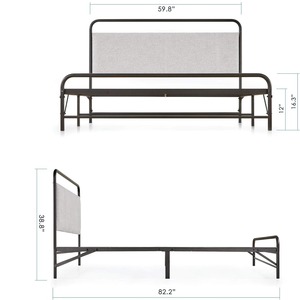 Cross-border wrought iron <b>bed</b>, reinforced and thickened, <b>double</b> luxury Nordic style master bedroom, Instagram-worthy minimalist - Product Image 2