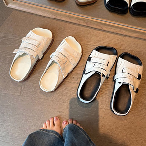 Sandales à double <span class=keywords><strong>velcro</strong></span> style Boken avec semelle épaisse rétro embossée pour un usage décontracté, chaussures pour enfants, pantoufles pour femmes - Product Image 6
