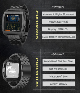 NORTH EDGE <span class=keywords><strong>2022</strong></span> Reloj digital para hombre Retro Industrial Metal Estilo Impermeable 50M Relojes deportivos para hombres Hora <span class=keywords><strong>mundial</strong></span> reloj de hombre - Product Image 5