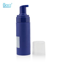 Flacon distributeur de savon liquide cosmétique en PET bleu mat de 150 ml pour shampoing et lotion corporelle moussante, disponible en plusieurs capacités