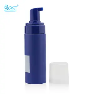 Empty Skincare Foaming Body Lotion 150ml Matte Blue PET Cosmetic Liquid Soap Dispenser Cleanser Bottle With Foam Pump