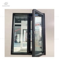 Ventanas de aluminio estándar australiano porte et fenetre ventana abatible de doble vitrage de aluminio con ventana de pantalla