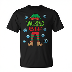 Camiseta Walking Elf, disfraz navideño, regalo divertido para hombres y mujeres - Product Image 2