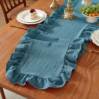 Chemin de table élégant en tissu de mousseline de coton écologique fait main vert sauge pour mariage, événement, banquet, décoration de la maison