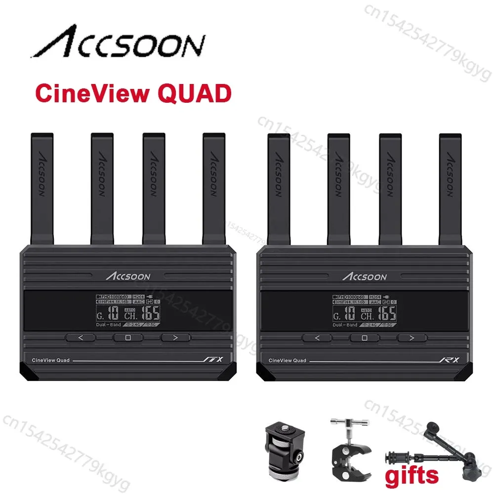 ACCSOON עינית QUAD 150m אלחוטי וידאו שידור מערכת 2.4GHz 5GHz Dual Band תמיכה-HDMI SDI עבור smartphone לחיות זרם