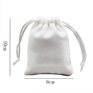 Bolsas de Terciopelo con Cordón, Impresas con Logotipo Personalizado, Blancas, Reciclables, Impresas con Serigrafía, para Empaque de Regalos y Joyería - Product Image 3
